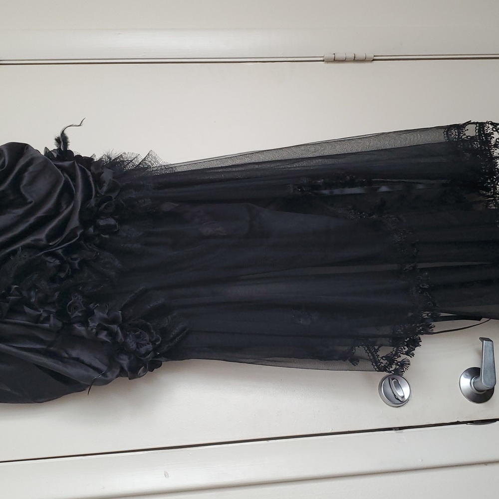 *NWT* Eva Lady Elegant Black Gothic Bustle Skirt - Picture 7 of 16